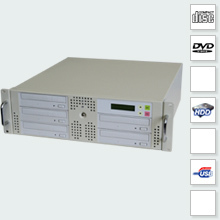 CopyRack 5 DVD Duplicator Standard PC Connected - duplicator plaatsing negentien inch rack 3u behuizing kopieren produceren recordable cd dvd media